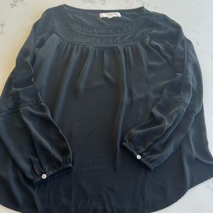 LOFT Crochet Neck Blouse